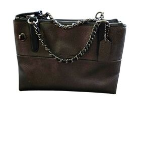 Coach 33619 Mini Borough Metallic Gray/Pewter Bag Crossbody